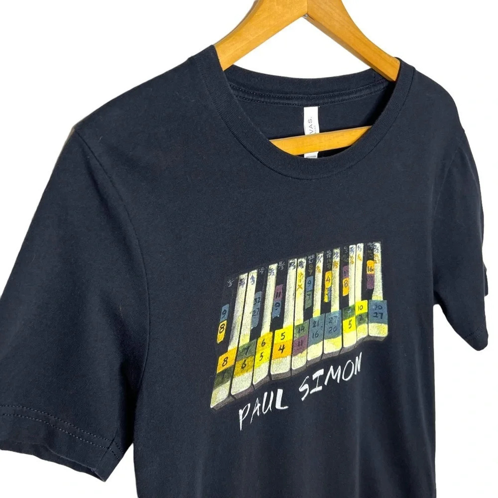 PAUL SIMON 2017 Double Graphic Spell Out Concert Tour Short Sleeve T Shirt